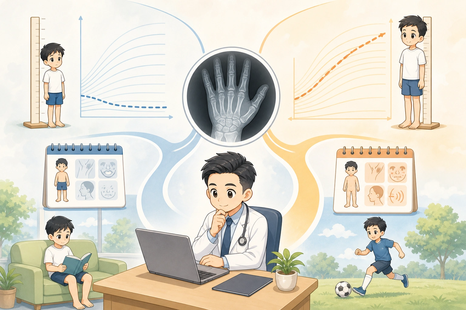 大花醫師整理兒童骨齡六大評估時機分流圖