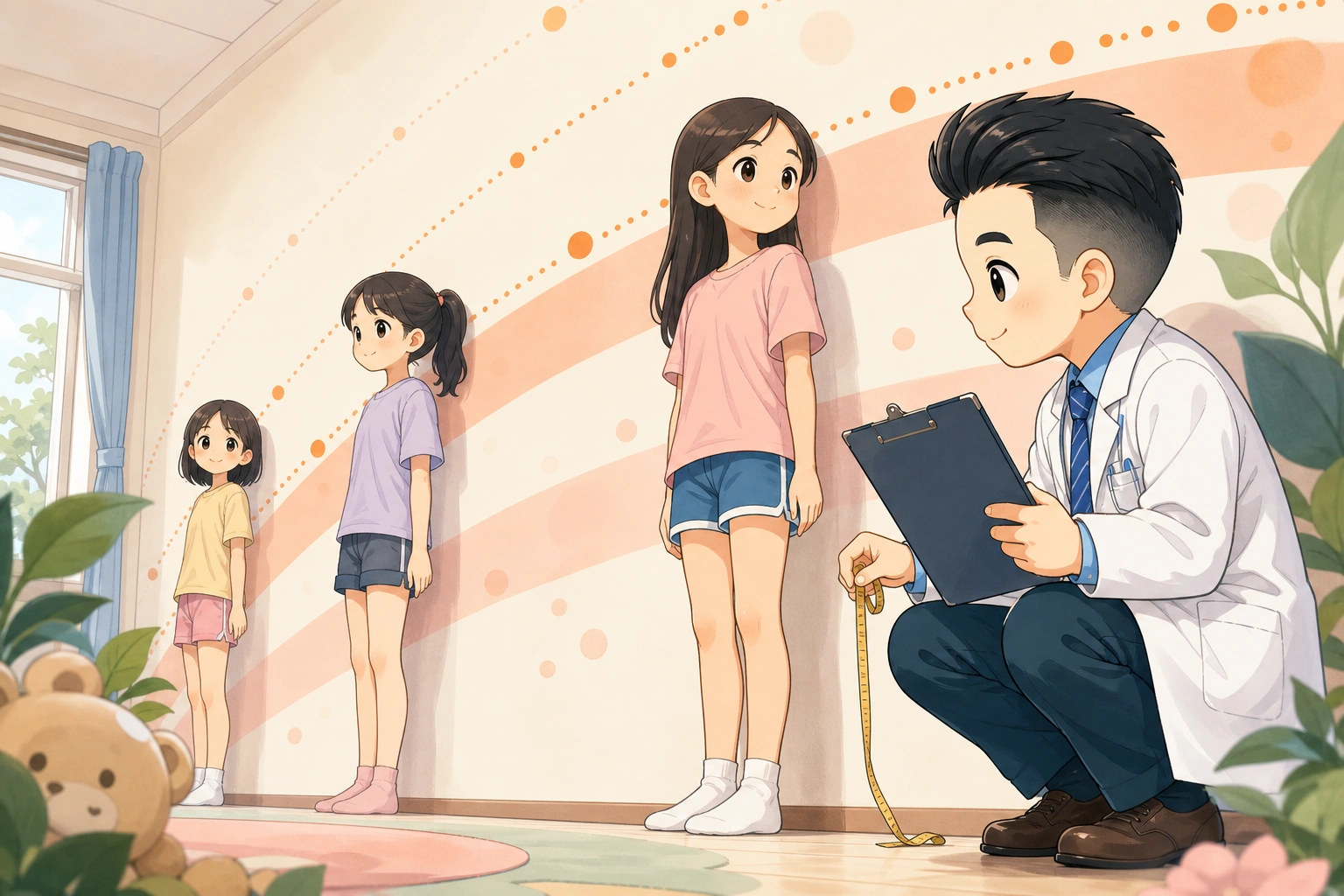 大花醫師說明女孩初經後身高增加的個別差異範圍