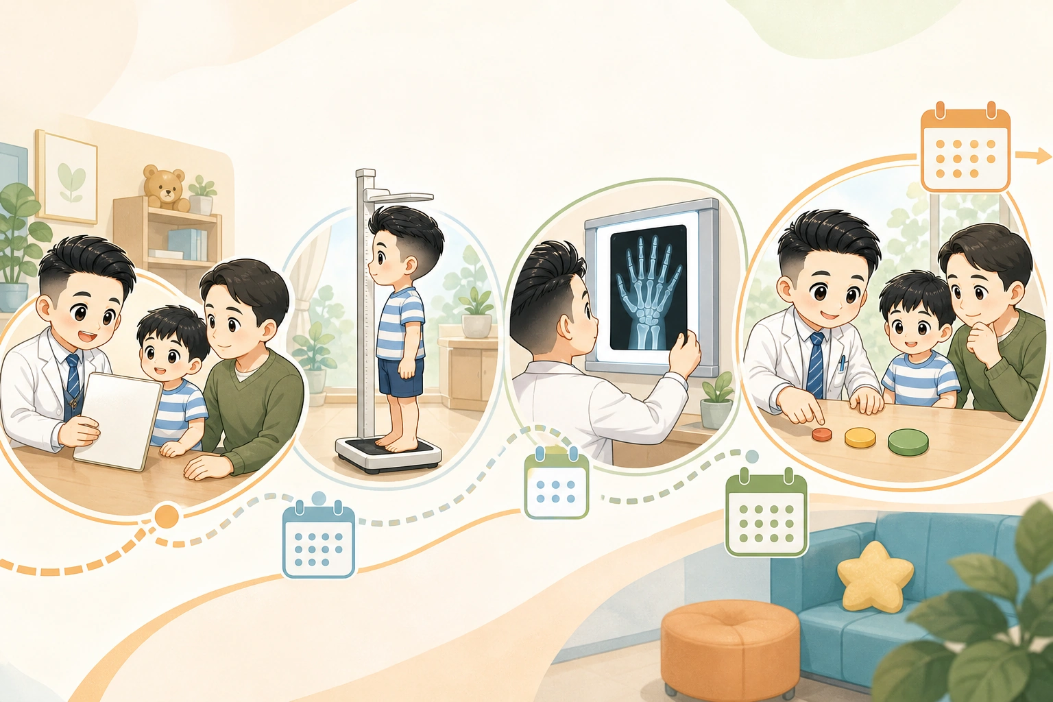 大花醫師整理台灣健保生長激素缺乏症給付的固定追蹤時程